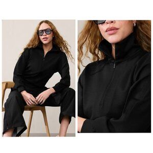 Athleta Allure 1/4 Zip Sweatshirt Pullover Black 3X